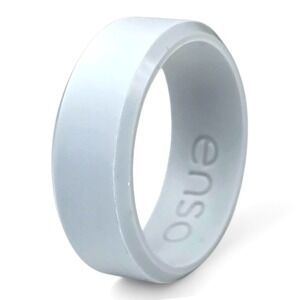 Enso Rings Bevel Silicone Ring in Light Gray - Size 10